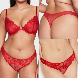 VICTORIA'S SECRET VERY SEXY ZIGGY GLAM FLORAL EMBROIDERY THONG PANTY